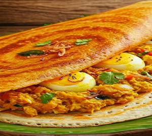 Egg Dosa With Aalo Masala