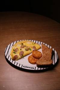 Chicken Sausage And Cheese Omelette