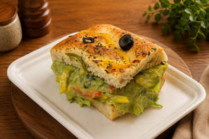 Avocado Salsa Veggie Focaccia
