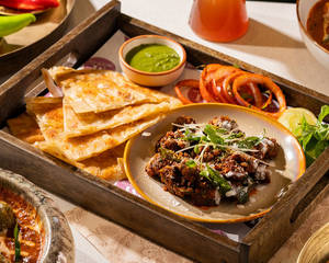 Ghee Roast Paneer With Kori Laccha Paratha