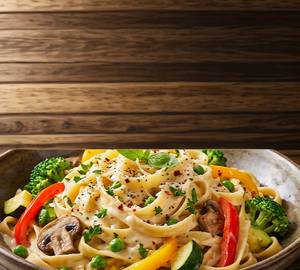 Alfredo pasta white sauce veg