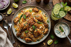 Chicken Biriyani With Mint Lime[bs]
