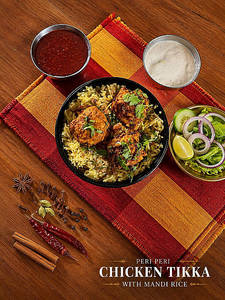 Peri Peri Chicken Tikka(3 Pcs) With Mandi Rice(half)