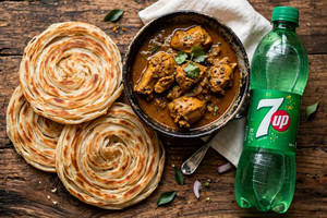 3 Porotta With Chicken Curry & 7up
