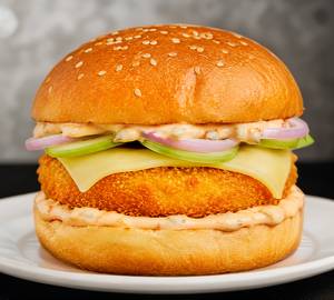 Cheese Aloo Tikki Veg Burger
