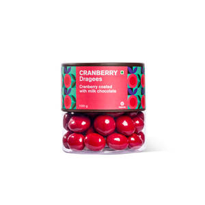 Chocolate Coated Cranberry Dragees Jar [100 grams]