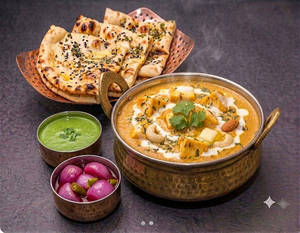 Paneer Butter Masala [full] With 4 Butter Naan