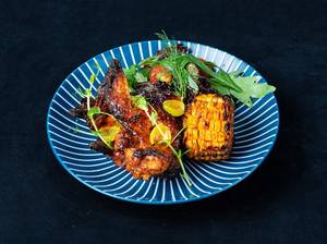 Charred Chicken Wings & Cob