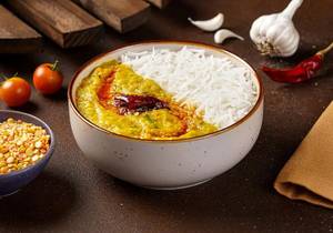Dhaba Style Dal Tadka Steamed Rice Bowl [serves 1]