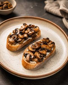 Garlic Cream Cheese And Mushroom Toast