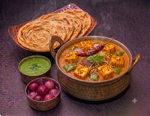 Kadai Paneer [full] With 4 Laccha Paratha