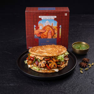 Chilli Mushroom Paratha Burger
