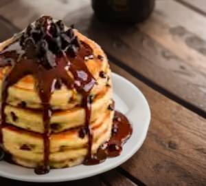 Fluffy Chocolate Pancakes & Chocolate Drizzle Waffle