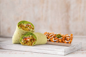 Falafal Wrap + African Peri Peri Fries