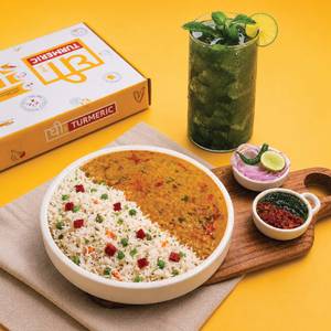 Dal Tadka Rice Bowl with Classic Mint Lemonade