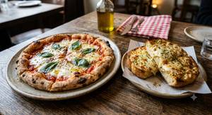 Margherita Pizza [7 Inches] With Cheese Garlic Bread