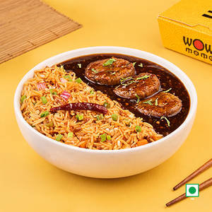Chilli Garlic Rice with Veg Manchurian