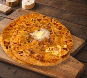 Pyaj Cheese Paratha With Pickle And Ketchup [1 Pc]