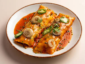 Baked Asparagus, Zucchini & Cheese Enchiladas