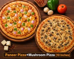 Paneer Pizza+Mushroom Pizza [10 Inches]
