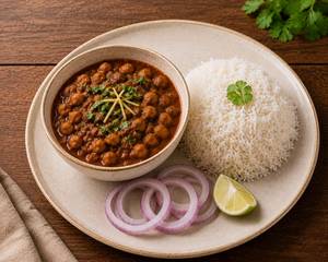 Chole With Steam Rice