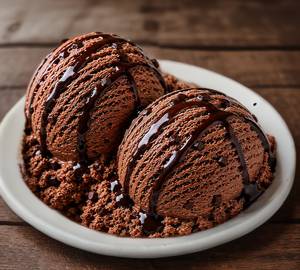 Chocolate ice cream scoops