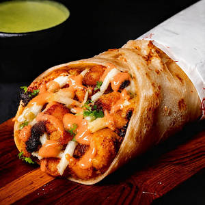 Achari Chicken Tikka Roll.