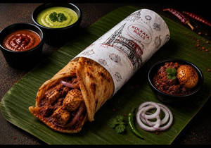 Chicken Kosha Egg Roll (bengali Special)