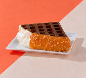 Mango Cheesecake Waffle [Choco Base]