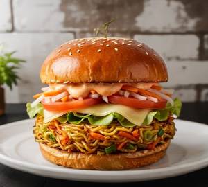 Spicy Paneer Burger With Cheese