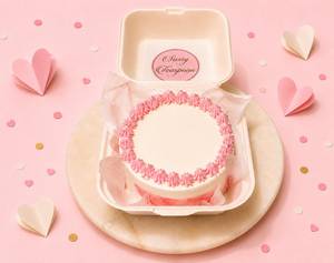 Raspberry Cream Bento Cake