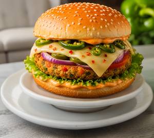 Veg. Cheese Chilli Burger