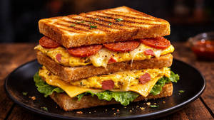 Egg Salami & Cheese Toast