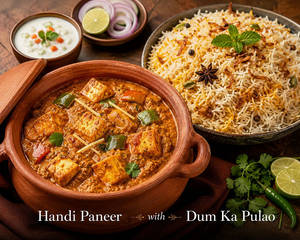 Handi Paneer With Dum Ka Pulao