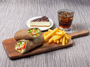 Brown Baked Falafel Wrap Meal