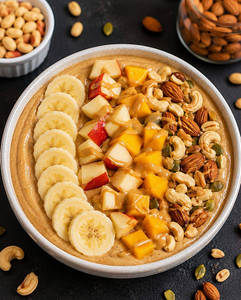 Peanut Butter Fruit & Dryfruit Bowl