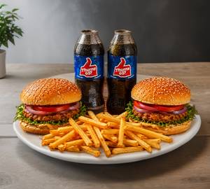 2 Burger + 2 Cold Drink & French Fries