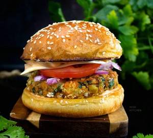 Veg Aloo Tikki Cheese Burger