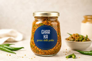 Green Chilli Pickle [Glass Jar]