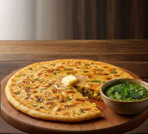 2 aloo paratha with chutney