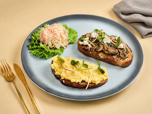 Mushroom Scrambled Eggs On Sourdough
