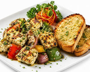 Mix Herb Grilled Cottaged Cheese With Garlic Bread