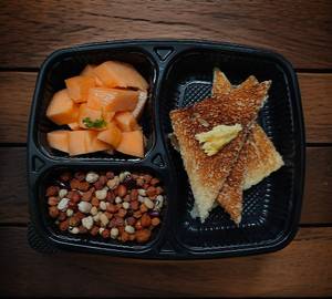 Papaya,bread butter roast,mix boiled chana