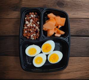 Papaya,2boiled egg, mix boiled chana