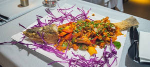 Whole Bhetki In Hot Garlic Sauce