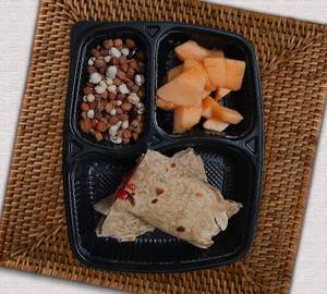 Papaya, chapathi jam, boiled peanut salad