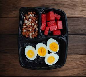 Watermelon ,2 boiled egg ,mix boiled chana