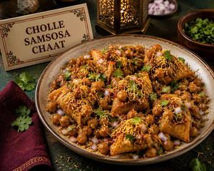 Chhole Samosa Chaat