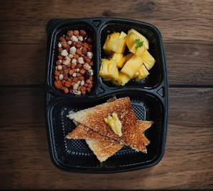 Pineapple,bread butter roast,mix boiled chana