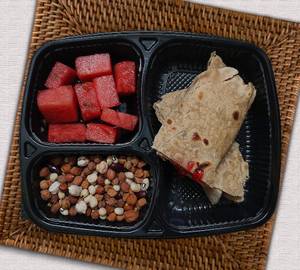 Watermelon, Chapathi Jam,boiled peanut salad